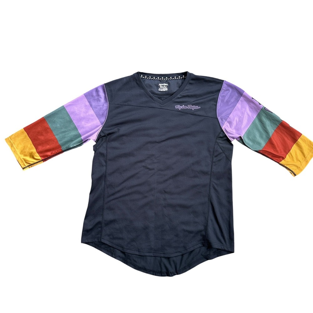 Troy Lee Designs Mischief MTB Jersey Womens XL Black Multicolor NWOT 3/4 Sleeve‎